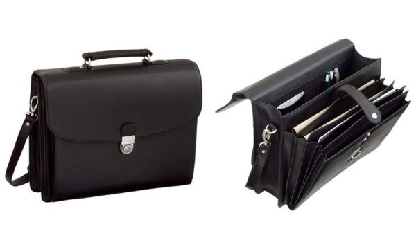 JÜSCHA Alassio FORTE - Aktentasche für Dokumente - Kunstleder - Schwarz