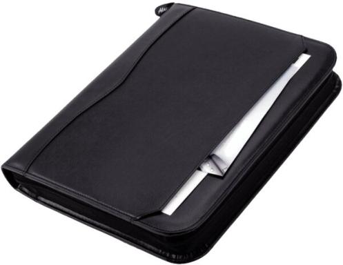 JÜSCHA Alassio Orgamappe "REGGIO", DIN A4, Lederimitat, schwarz mit 4-Ringmecha