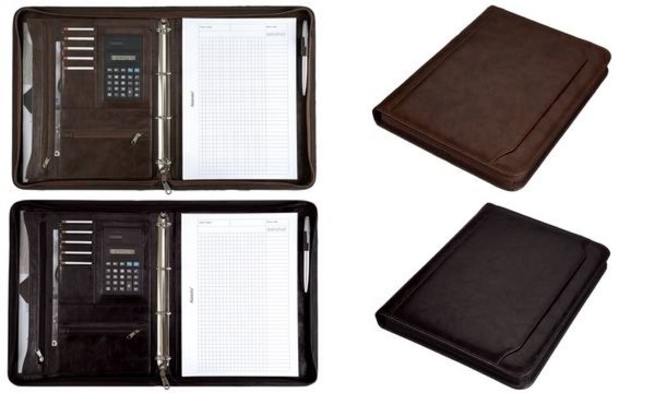 JÜSCHA Alassio Ringbuchmappe "MASSA", A4, Lederimitat, braun marmorierte Optik,