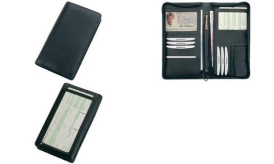 JÜSCHA Alassio Travel Organizer - Mappe mit Reißverschluss - Nappaleder - Schwa