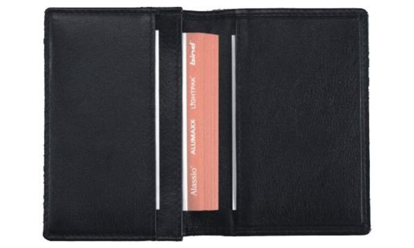 JÜSCHA Alassio Visitenkartenetui, Leder, schwarz mit 3 Steckfächer für gesamt c