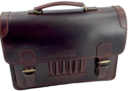 Aktentasche Reed, Leder, braun 2 Gürtelschnallen