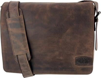 Umhängetasche Candy, Leder, braun Klappe mit Klettverschluss