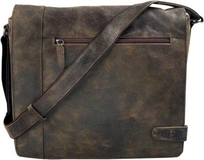 Unhängetasche Jumper, Leder, braun Reißverschlussfach im Rücken