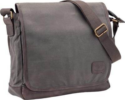 Umhängetasche Reckless, graubraun Canvas-Lederimitat Materialmix