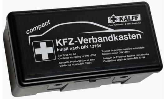 KALFF KFZ-Verbandkasten Kompakt, Inhalt DIN 13164, schwarz (11570108