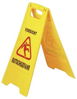 GVS-Warnschild "Achtung/Vorsicht Rutschgefahr", zweiseitig bedruckt