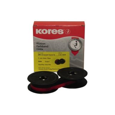 KORES Farbband, Gruppe 1, DIN DS, Seide, schwarz-rot Maße: (B)13 mm x (L)10 m