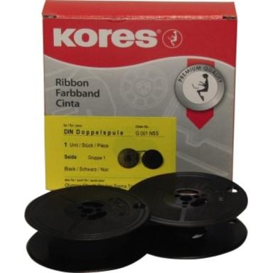 KORES Farbband, Gruppe 1, DIN DS, Seide, schwarz Maße: (B)13 mm x (L)10 m