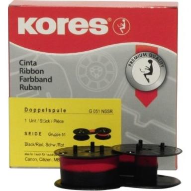 KORES Farbband, Gruppe 51, Canon-OLYMPIA, Seide, schwarz-rot Maße: (B)13 mm x (