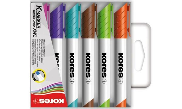 KORES Whiteboard-Marker K MARKER XW2, Keilspitze, 6er Etui Strichstärke: 3,0-5,
