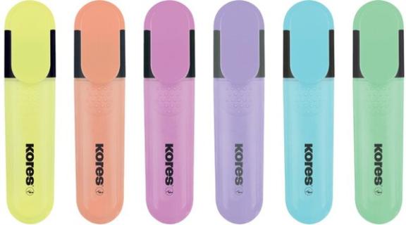 Textmarker Brightliner 6er Etui pastell, Keilspitze, gelb, pink,