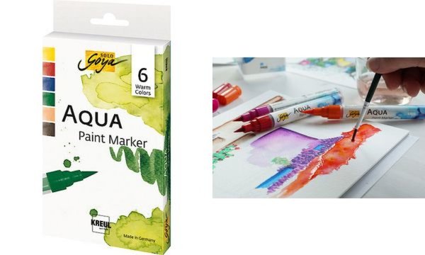 KREUL Aqua Paint Marker SOLO Goya, Warm Colors 6er-Set (57602241)