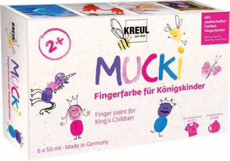 KREUL Fingerfarbe "MUCKI" für Königskinder, 50 ml, 6er-Set