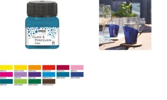 KREUL Glas- und Porzellanfarbe Clea r, cyanblau, 20 ml (57602271)