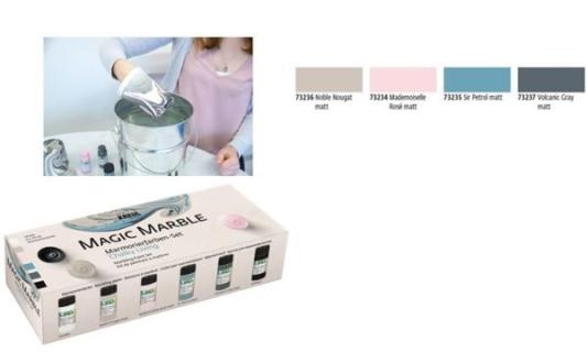 KREUL Marmorierfarbe Magic Marble matt, Set Chalky Living (57602176)