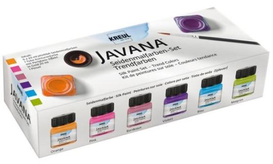 KREUL Seidenmalfarbe JAVANA, Trendf arben-Set, 6 x 20 ml (57601744)