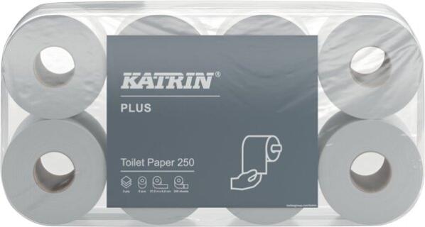 Toilettenpapier Plus Toilet 250, 3-lg., 250 Blatt/Rolle, hochweiß