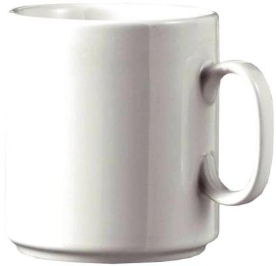 Kaffeebecher weiß, 6er Set aus weißem Porzellan, stapelbar