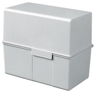 Karteibox A6 quer f.400 Karten lichtgrau 165x95x143mm