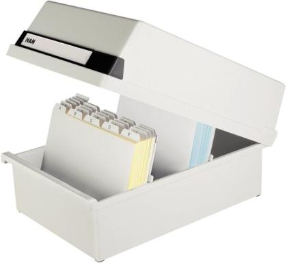Karteikasten A5 quer f.1300 Karten lichtgrau 235x360x190mm