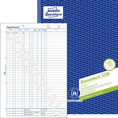 Kassenbuch EDV-gerecht, Recycling, A4, Blaupapier, 100 Blatt