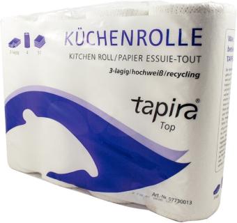 Küchenrolle Tapira top, 3-lagig, 4 Rollen, hochweiß, 51 Blatt,