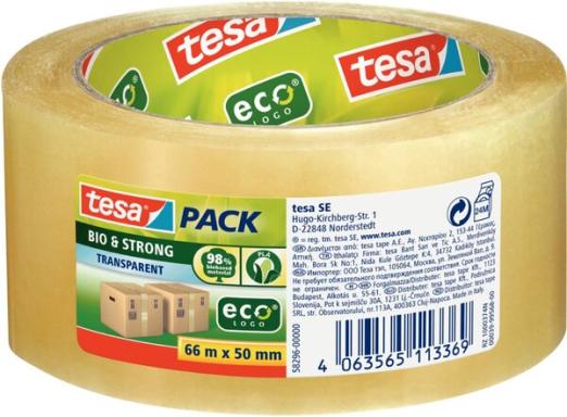 Klabeband tesapack Bio & Strong, 66m x 50mm, transparent