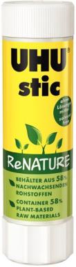 Klebestift UHU stic ReNATURE 40g Klebt: Papier, Pappe, Styropor