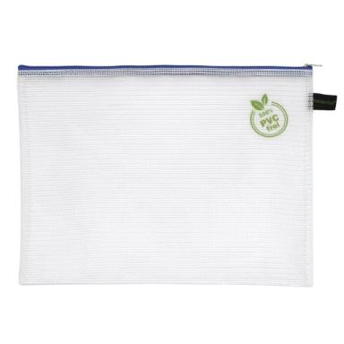 Kleinkrambeutel A4 transparent blau Textil-Reissverschluss, PVC-frei