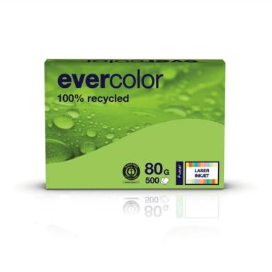 Kopierpapier Evercolor lindgrün, A4 80 g/qm, aus 100 % Altpapier