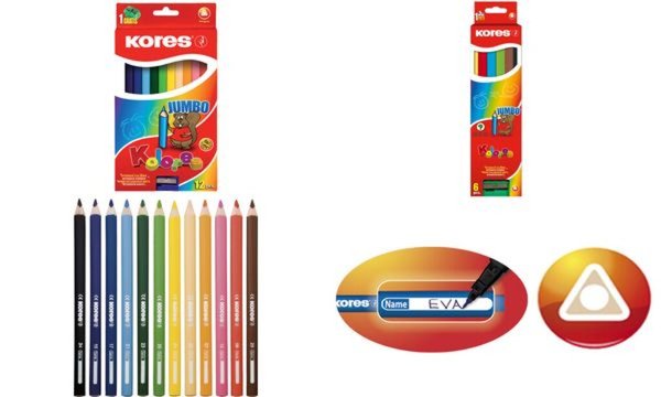 Kores Dreikant-Buntstifte JUMBO, 12er Karton-Etui (56100712)