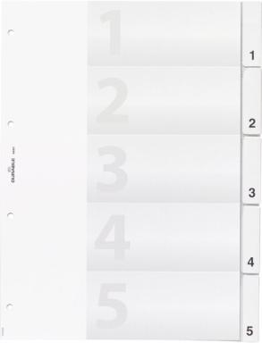 Kunststoff-Register, A4 5-tlg.,transparent