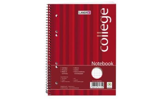 LANDRÉ Notebook college DIN A5, 1 60 Blatt, kariert (5400025)