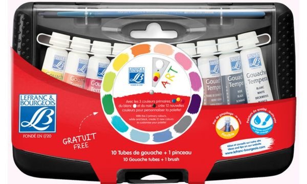 LEFRANC & BOURGEOIS Gouachefarbe, f arbig sortig, 10er Etui (81700031)