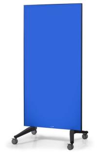 Glasboard mobil blau 90x175cm auf 4 Rollen fahrbar