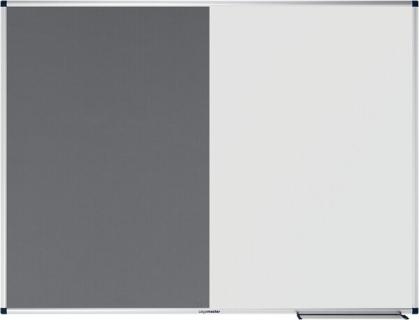 Kombiboard UNITE 90 x 120 cm Whiteboard/Pinboard Filz grau