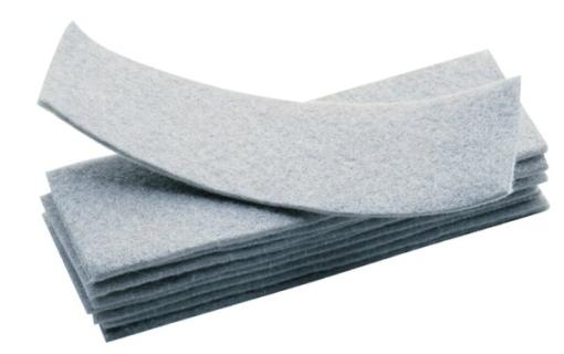 Löschstreifen für Streifenlöscher grau, aus Filz