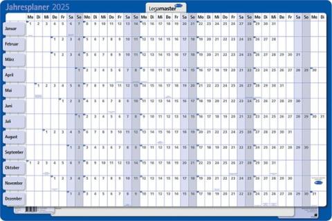 Karton-Jahresplaner 406x594mm senkrechter Tageseinteilung