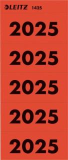 Rücken-Inhaltsschild Jahreszahlen 2025, rot