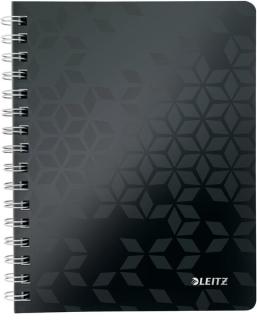 Collegeblock WOW A4, PP-Einband liniert, schwarz, spiralgebunden