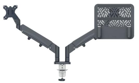 LEITZ Monitorarm Ergo mit Notebookhalterung, samtgrau