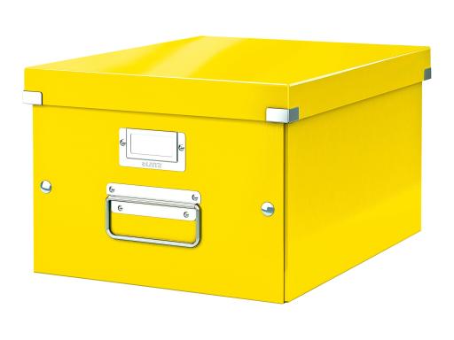LEITZ Ablagebox Click und Store WOW, DIN A4, gelb Hartpappe mit PP-Folie, Aufba