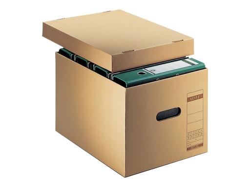 LEITZ Archiv--Transportbox, aus Wellpappe, natron mit Natronpapier kaschiert, f