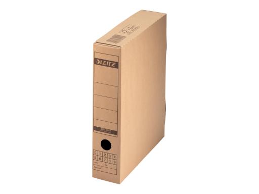 LEITZ Archiv-Schachtel, mit Verschlusslasche, A4, Wellpappe natron, mit Natronp