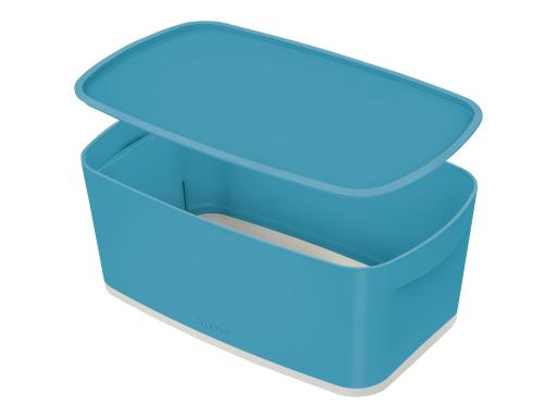 LEITZ Aufbewahrungsbox My Box Cosy, 5 Liter, blau aus ABS-Kunststoff, Deckel mi