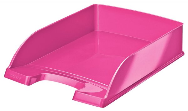 LEITZ Briefablage Plus WOW, A4, Polystyrol, pink metallic senkrecht oder verset