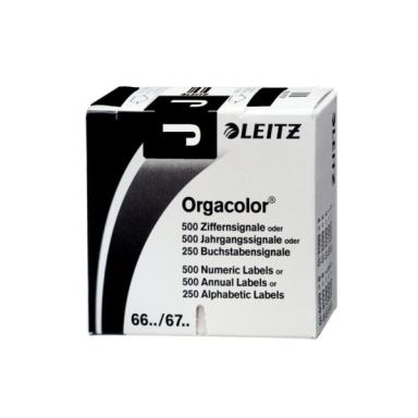 LEITZ Buchstabensignal Orgacolor "J", auf Rolle, schwarz Maße: (B)30 x (H)23 mm