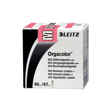 LEITZ Buchstabensignal Orgacolor "M", auf Rolle, rosa Maße: (B)30 x (H)23 mm, a
