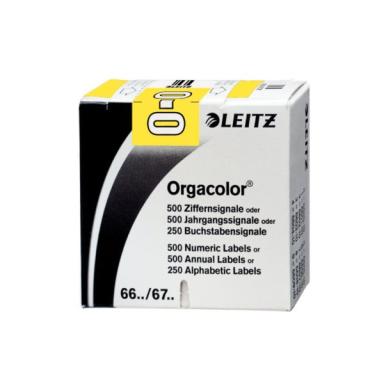 LEITZ Buchstabensignal Orgacolor "O", auf Rolle, gelb Maße: (B)30 x (H)23 mm, a
